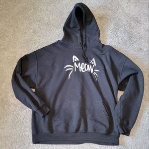 🐈‍⬛ Cute Meow Cat Face Hoodie - Black - XL
